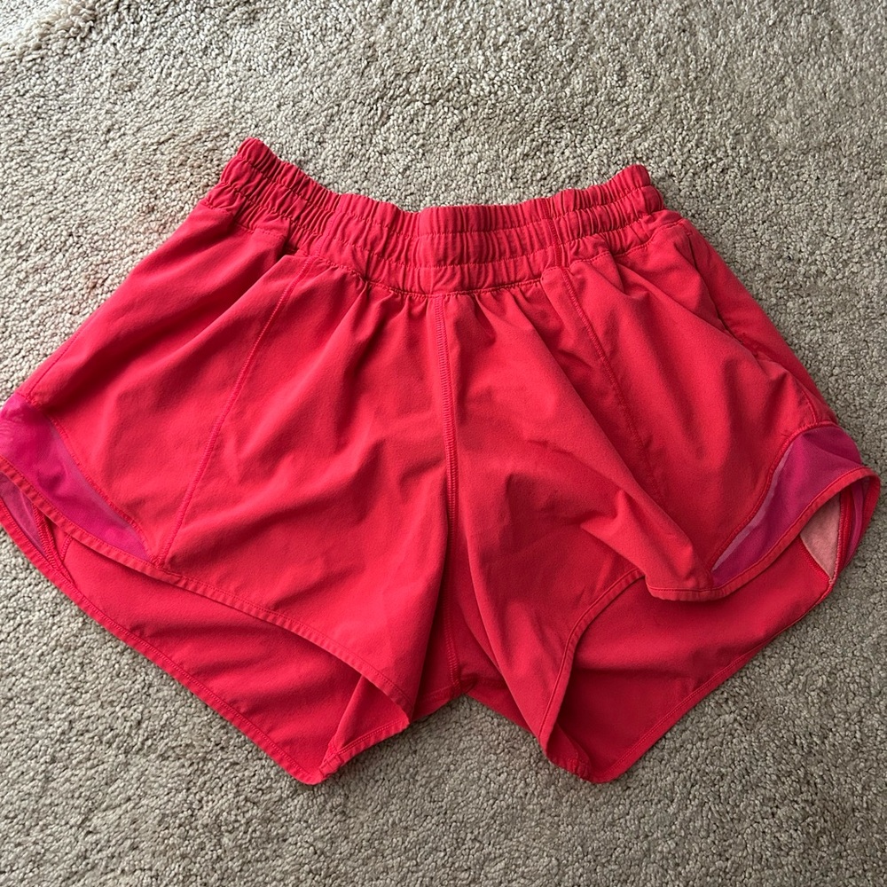 Pink Lululemon 4” Hotty Hot Shorts